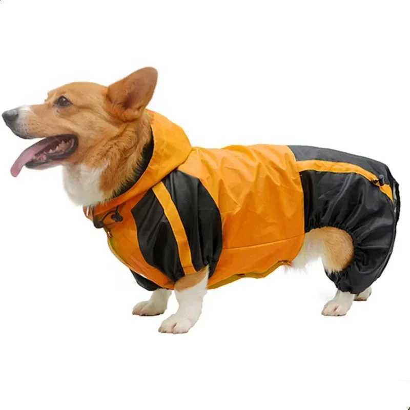 Corgi Dog Clothes Jumpsuit Waterproof Clothing Pembroke Welsh Corgi Dog Raincoat Hooded Rain Jacket Dropship Pet OutfitXJ250121