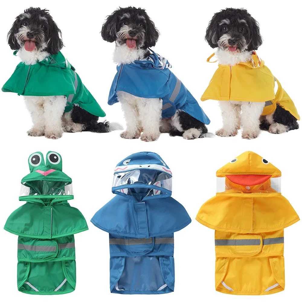 Pet Dog Duck Shark Frogs Shape Reflective Pet Raincoat for Dogs Hoodie Rain Poncho Outdoor Pet Rainwear Bulldog Rain CoatXJ250121
