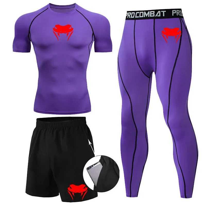 New MMA T-shirt+Pants Set Jujutsu Rashguard Mens Bjj Muay Thai Shirt Long Sleeve Boxeo Clothing Gym rshire Top Shorts X250129