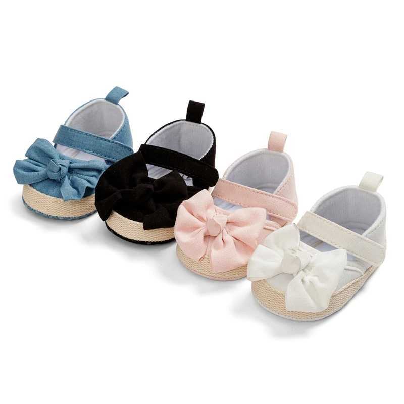 Baywell baby shoes flower bow 0-1 year baby girl cotton shoes soft sole non slip shoelaces X250129