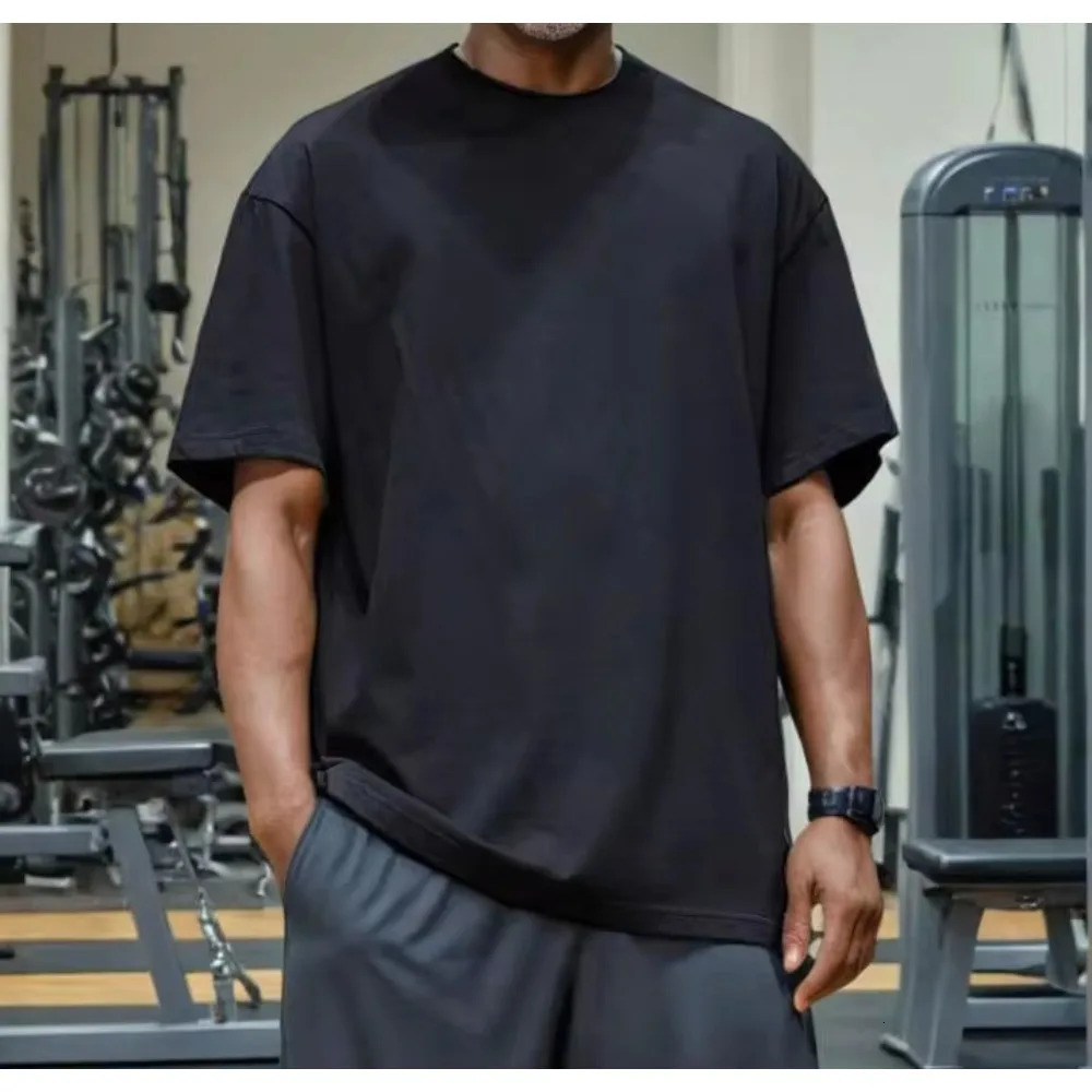 Cotton Tshirt Mens Summer Breathable Short Sleeved Top Casual Sports Round Neck Loose Plain Father Gift 250122