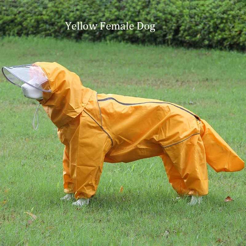 Dog Raincoat 1PC Multi-color Windproof and Waterproof Double Layer with Hood Rain Poncho Outdoor Large Medium Dog Pet SuppliesXJ250121