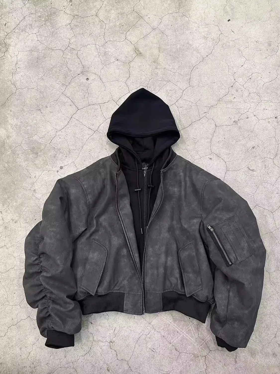 American Fashion Trend Punk Double Fake Two Piece Jacket and Coat Men Street Y2K Hip Hop Bomber Jacket Unisex Leather Jacket 250120