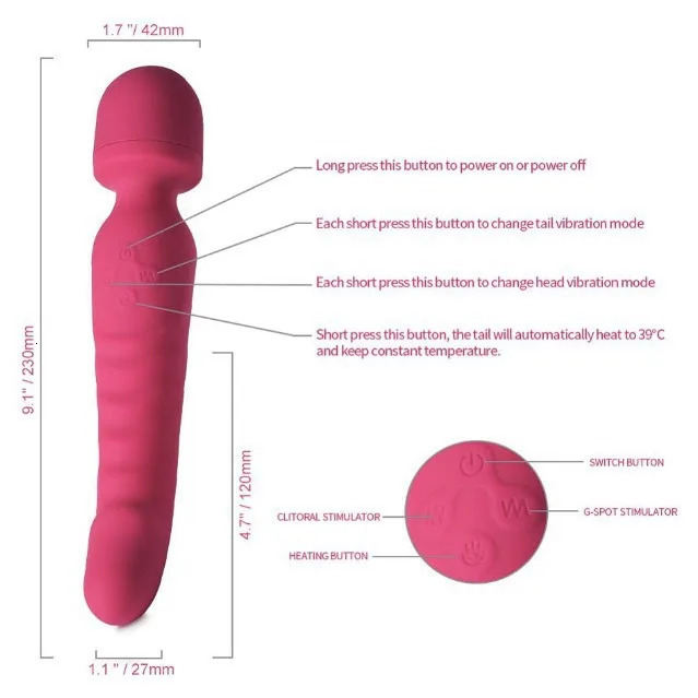 Dual Head AV Vibrator Massager G Spot Magic Wand Clitoris Stimulator Strong Vibration Powerful Dildos Adult SMSex Toys for Woman 250114