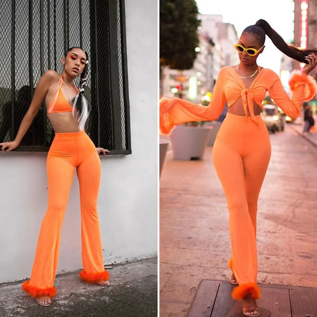 Bra Crop Top and Long Pants Set Suit Night Sets Women Sexy Lace Transparent Women 4 Piece Sets Skinny Party 250122