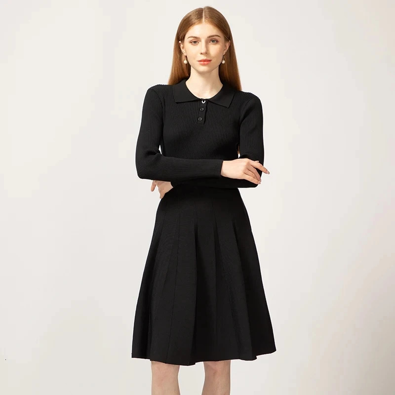 Elegant Woman Clothing Skirts Loose Knitting Skirt Women Autumn Knitted Female Black Knit Clothes Outfits Spring 250121