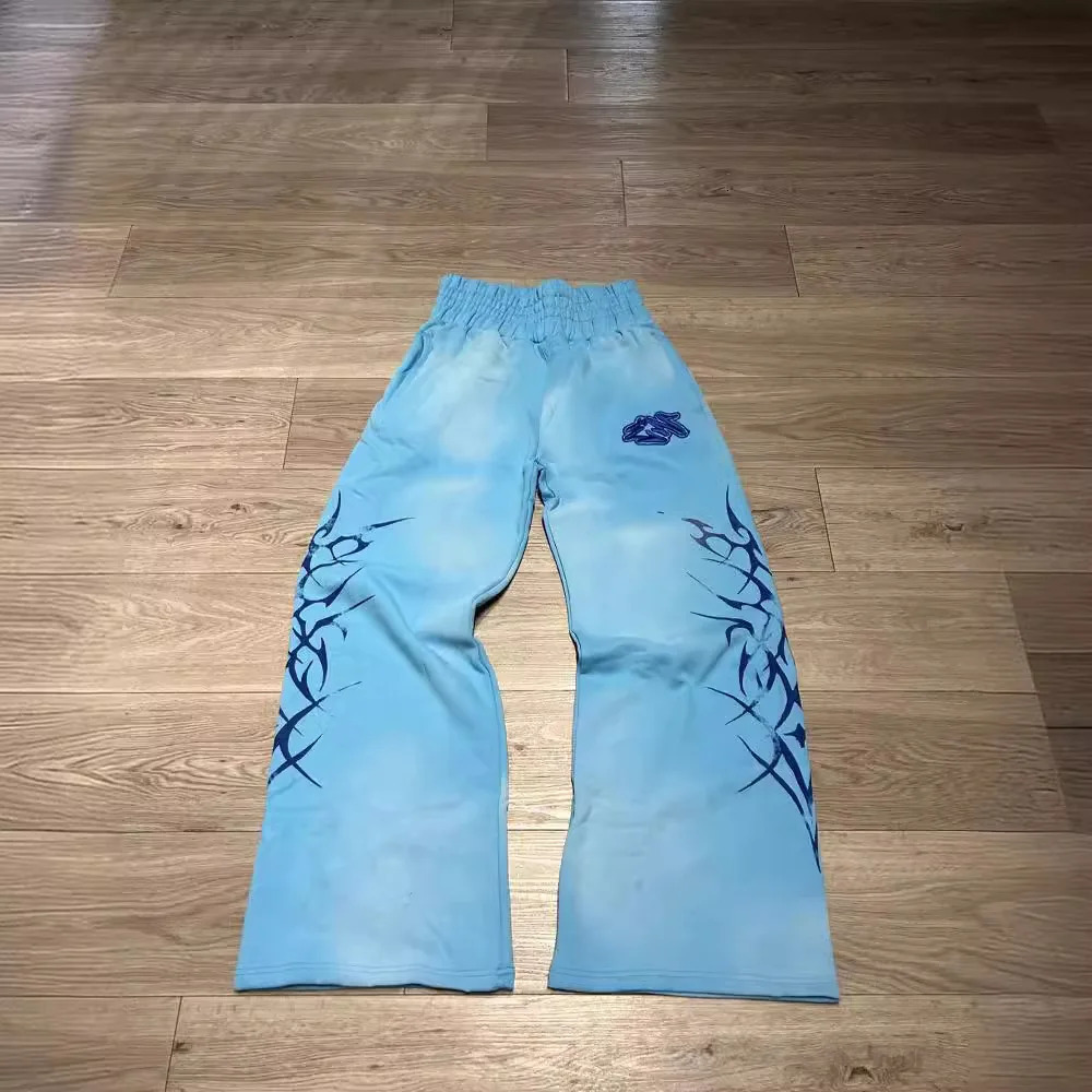 Y2k Rhinestone Loose Elastic Waist Sweatpants Casual Pants High Street Hip-Hop Rap Street Dance Dressing Streetwear Student 250120