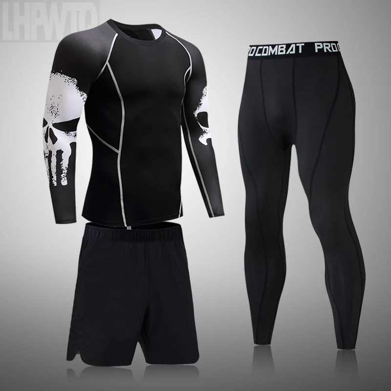 Running Mens Thermal Underwear Underpants Kit Sports Compression Clothing Tracksuit For Men Fitness Slim Joggers Base Layer Set X250129