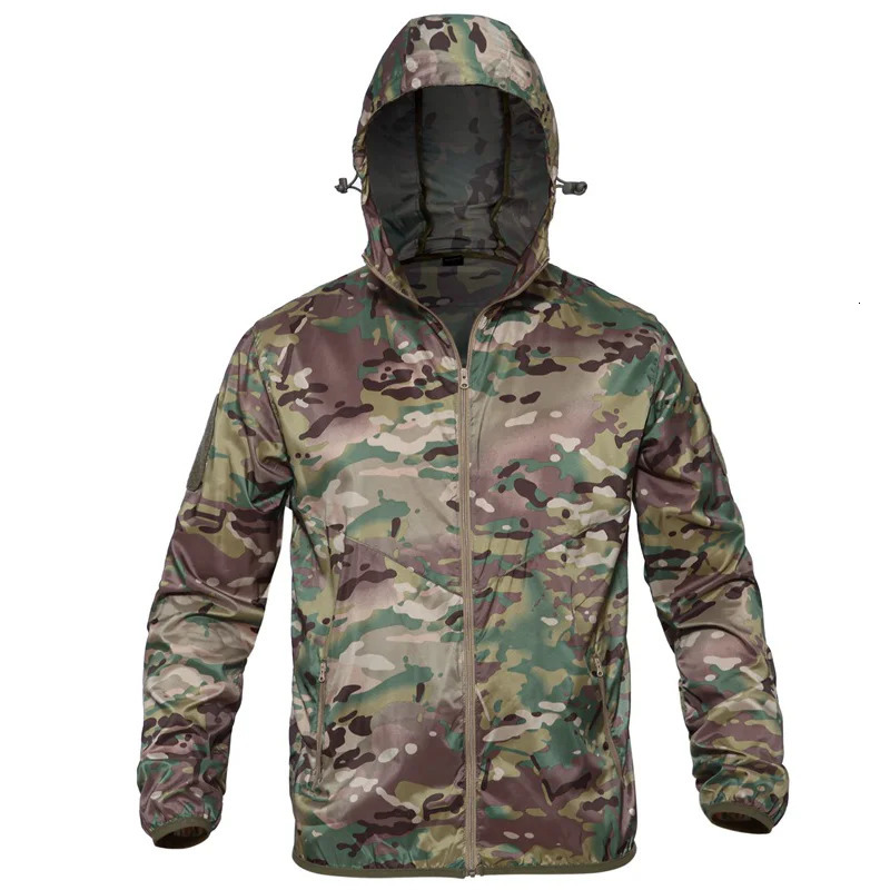 Camouflage Tactical Skin Jackets Men Ultra Light Quick Dry Combat Waterproof Coat Military Summer Fishing Suit Camping Clothing 250122