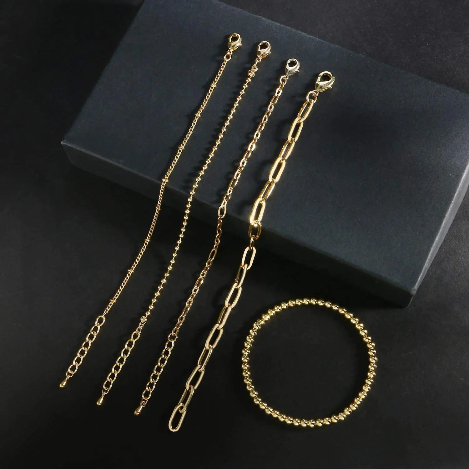 Anklet 5 set beach diamond bead jewelry multi-layer Sumerian women 250110