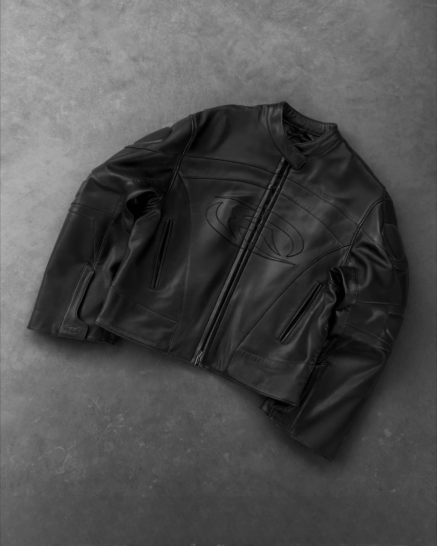 Autumn Winter Motorcycle Leather Jacket Loose Black Embroidery Zip Up Jacket for Men Windbreak Coat Casual Y2k Men Clothing 250109
