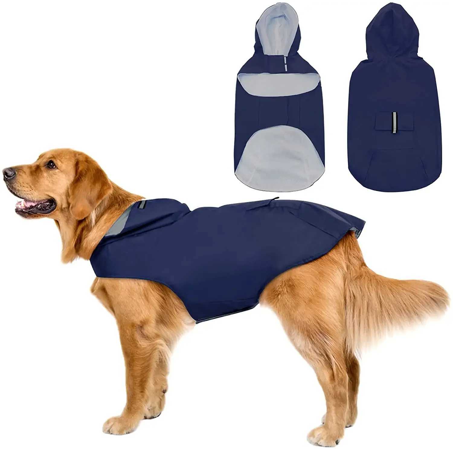 Reflective Dogs Raincoat Golden Retriever Labrador Rain Cape Dog Rain Coat For Small Large Dogs Pet Waterproof Clothes DropshipXJ250121