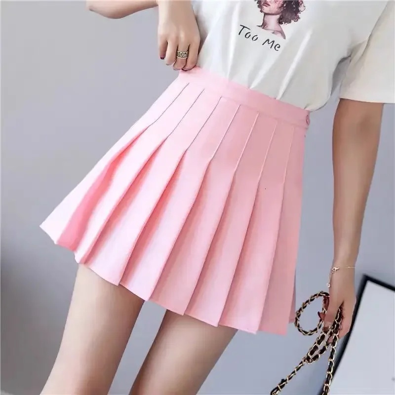 2024 Summer High Waist Slimming Solid Color Aline Skirt Womens Fashion Sports Tennis Badminton Academy Style pleated skirt 250121
