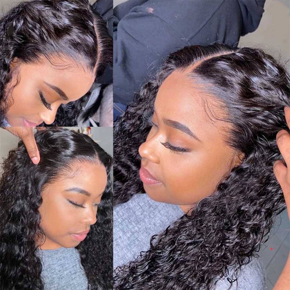 Water Wave Bundles Human Hair With Clo 13x4 HD Transparent Lace Frontal 100% Natural Human Hair Extensions Deep Wave HairXJ250120