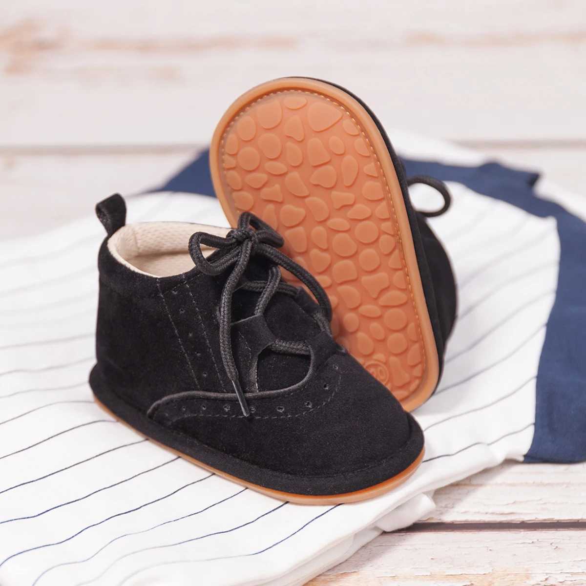 KIDUSN Newborn Baby Boy girl Shoes Crib Toddler Infant Leather Sport Lace-up Soft Sole Anti-slip First Walker High Boots 0-18M X250129