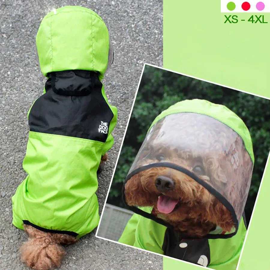 Pet Dog Raincoat Transparent Hooded Jumpsuit Dogs Waterproof Coat Water Resistant Clothes for Dogs Cats Jacket Pet SuppliesXJ250121