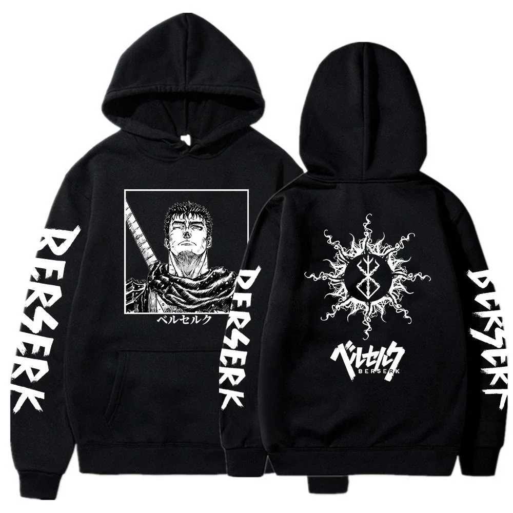 Berserk Guts Manga Men Women Hoodies Autumn Winter Long Sleeves Fleece Warm Sweatshirts Casual Oversized Hooded StreetwearXJ2500118
