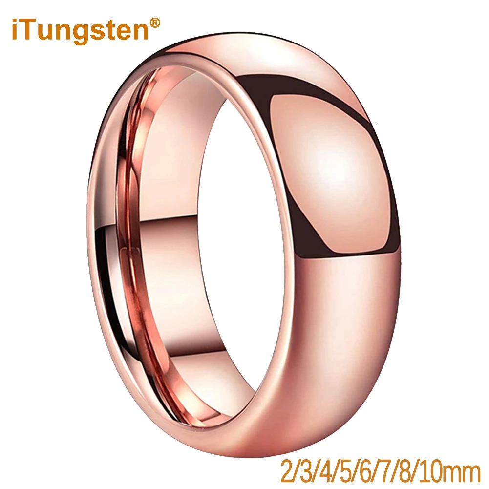 iTungsten Shiny Beautiful Ring Multiwidth Men Women Tungsten Wedding Band Trendy Jewelry Domed Polished Comfort Fit 250117