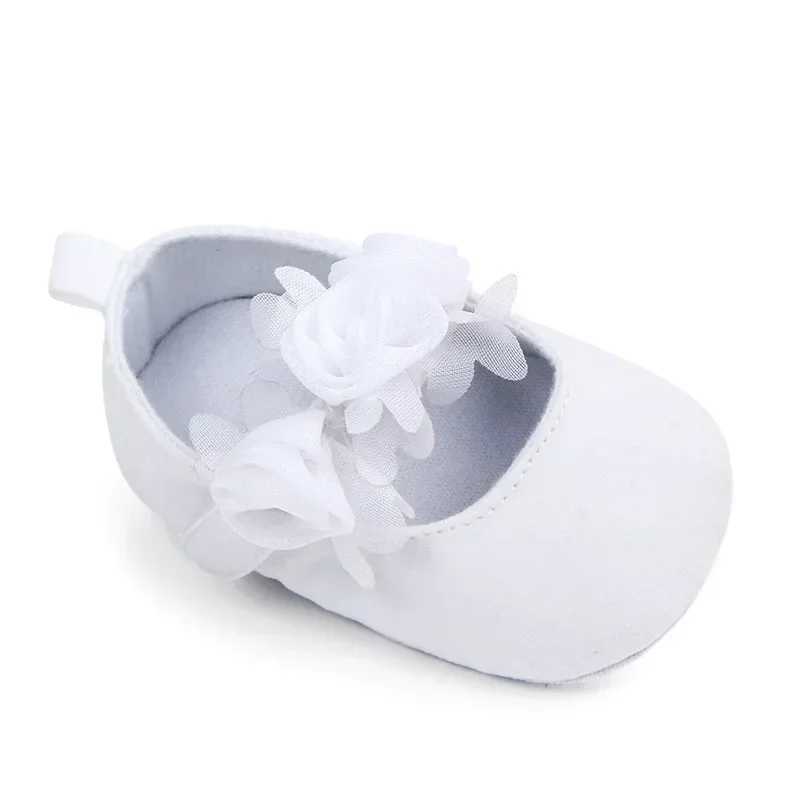 Girls Shoes Soft Soles Non-slip Beautiful Flowers Solid Color Fashion Toddler Infant Newborns Crib First Walkers Princess Shoes X250129