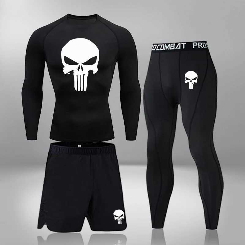 Gym Fitness Clothing Running Sports Clothing Tight Compression Sports Clothing 3 pieces/set Mens Hot Underwear X250129
