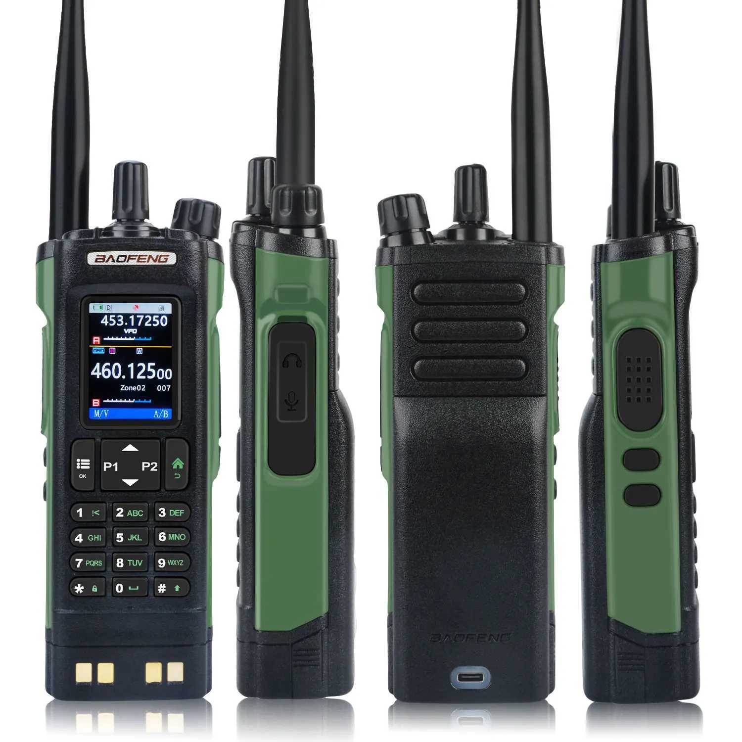 Baofeng UV-32 Multi-band 10W GPS wireless connections App Program FM Air Band Walkie Talkie 2.0 HD Display 2200mAh USB-C Charging Battery X250129