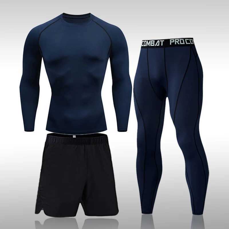 Mens 3-Piece Sportswear Sports Suit Running Gym Training Of Mens Quick-Drying Compression Clothing Tracksuit Men X250129