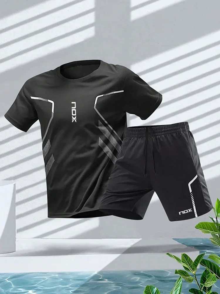 2024Nox Mens Tennis Sports T-shirt And Loose Shorts Set Comfortable Sports Shorts Summer Mens Badminton Training Wear X250129