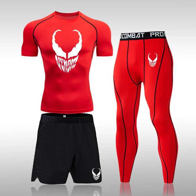 Mens MMA Compression Sets Tracksuit Quick Dry Sports Suits Jogging Running Set Rashgard Gym Clothing Men Fitness Workout Tights X250129