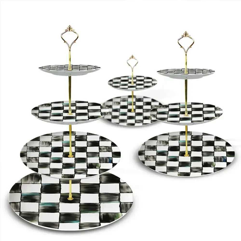 Glass Western Creative Tableware Black and White Wedding Banquet Bone Chinese Flat Ceramic Desktop Floppy Disk X250129