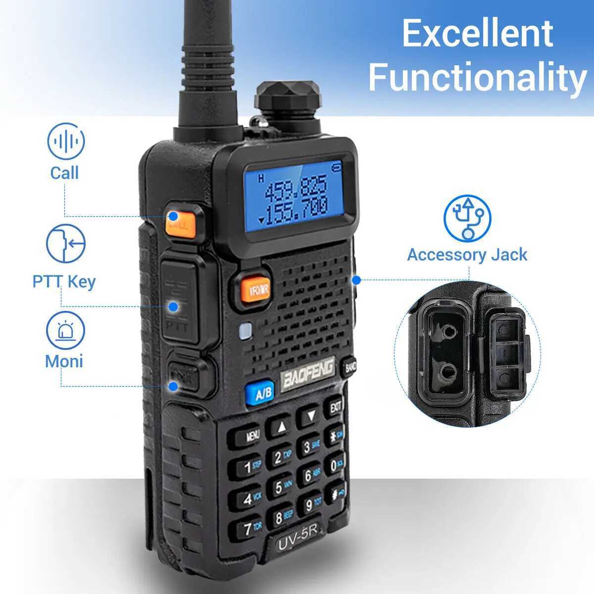 2PCS Baofeng UV-5R walkie talkie dual frequency VHF UHF two-way radio long-distance 128CH VOX handheld transceiver UV5R UV 5R ham radio X250129