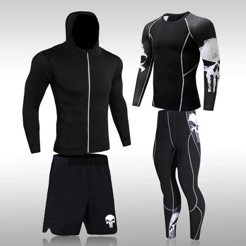 Mens Compression Sportswear Suits Gym Tights Training Clothes Workout Jogging Sports Set Running Rashguard Tracksuit For Men X2501297