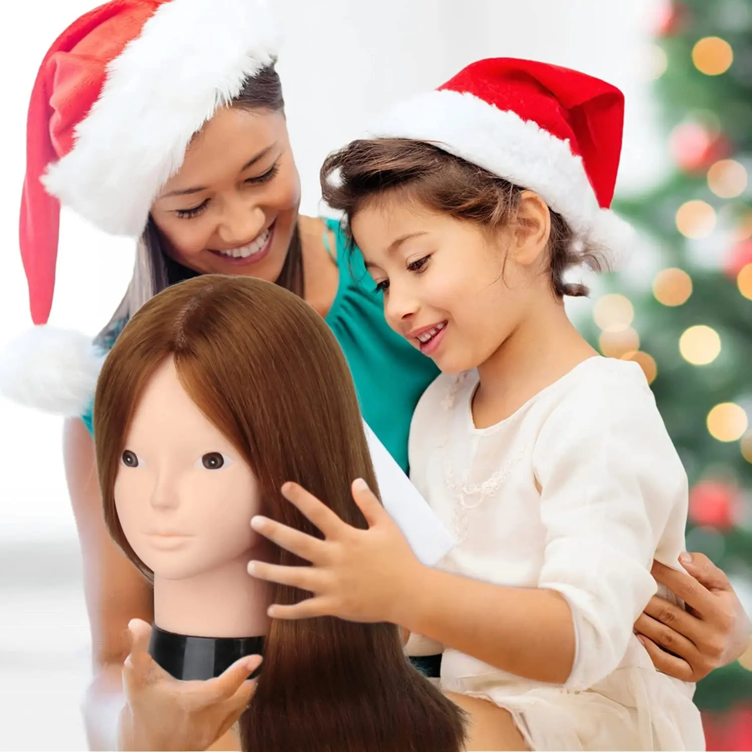 Hair Doll Head For Hairstyles Mannequin Head Hair Training Head Braid Hairdressing Practice Hair Styling Child Gift 250114