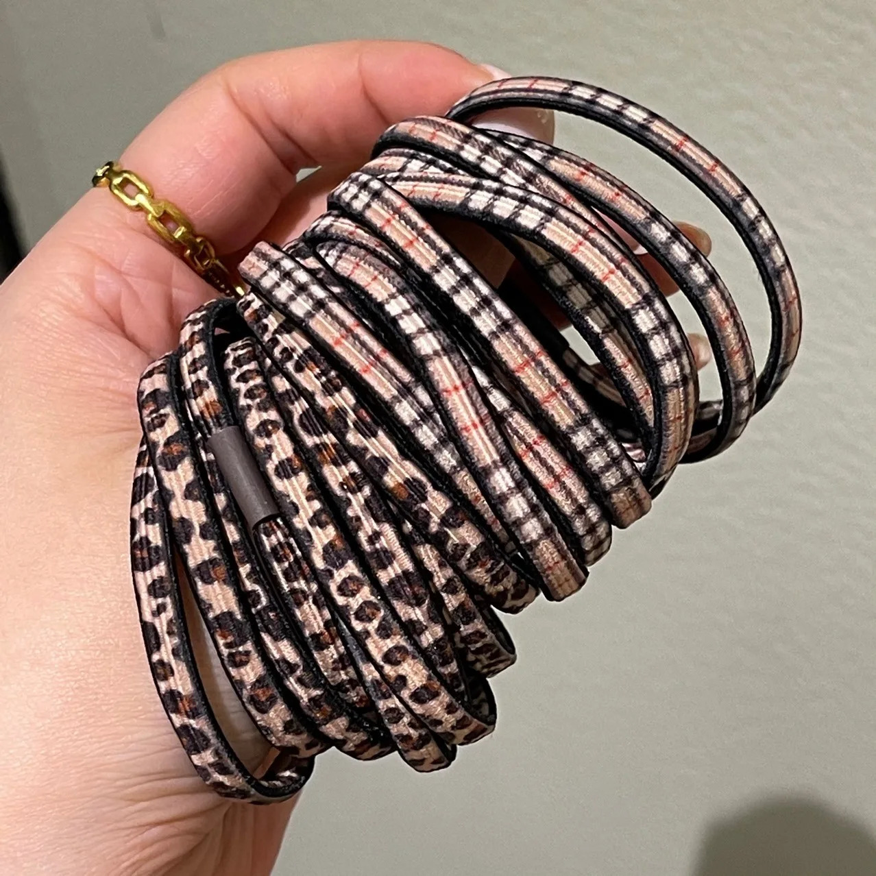 20pcsset Classic British Fashion Leopard Hair Band Rubber Ponytail Fixed Accessories Tools Women Rings Ties 250118