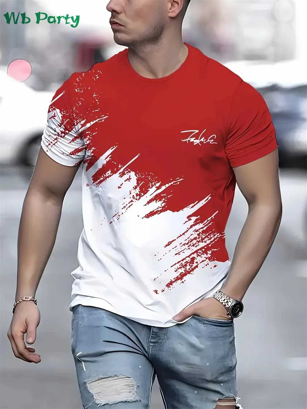 Patchwork Pattern Print Clothes Men Designer Mens T-shirts Mens Summer Clothes Short Sleeve Tee Simple Shirts Graphic Tee TopsXJ250117
