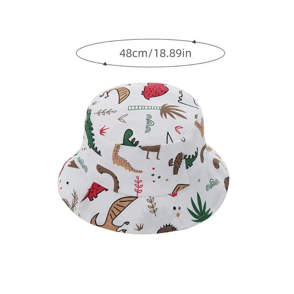 Cartoon Dinosaur Print Baby Bucket Caps for Boy Girl Cute Animal Infant Fisherman Hat Summer Toddler Panama Sun Cap Bonnet M250121