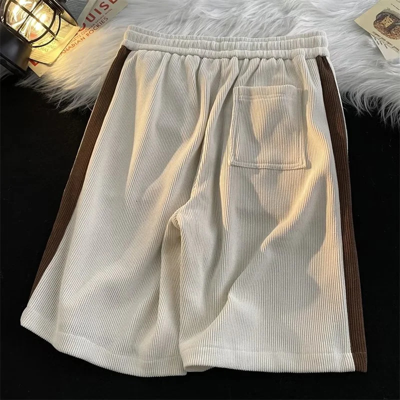 2025 Summer Casual Shorts For Men American Retro Loose Straight Short Pants Fashion Strip Contrasting Color gym shorts 250117