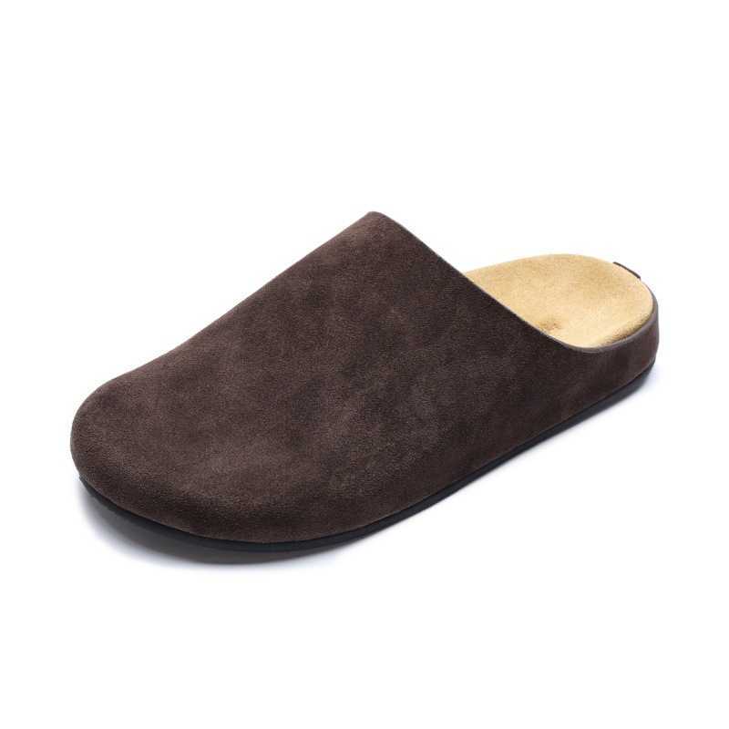 sandals slides clogs Row lazy person flat bottom wearing half with a bun mens and womens ller slippers cow B cken shoes 250301