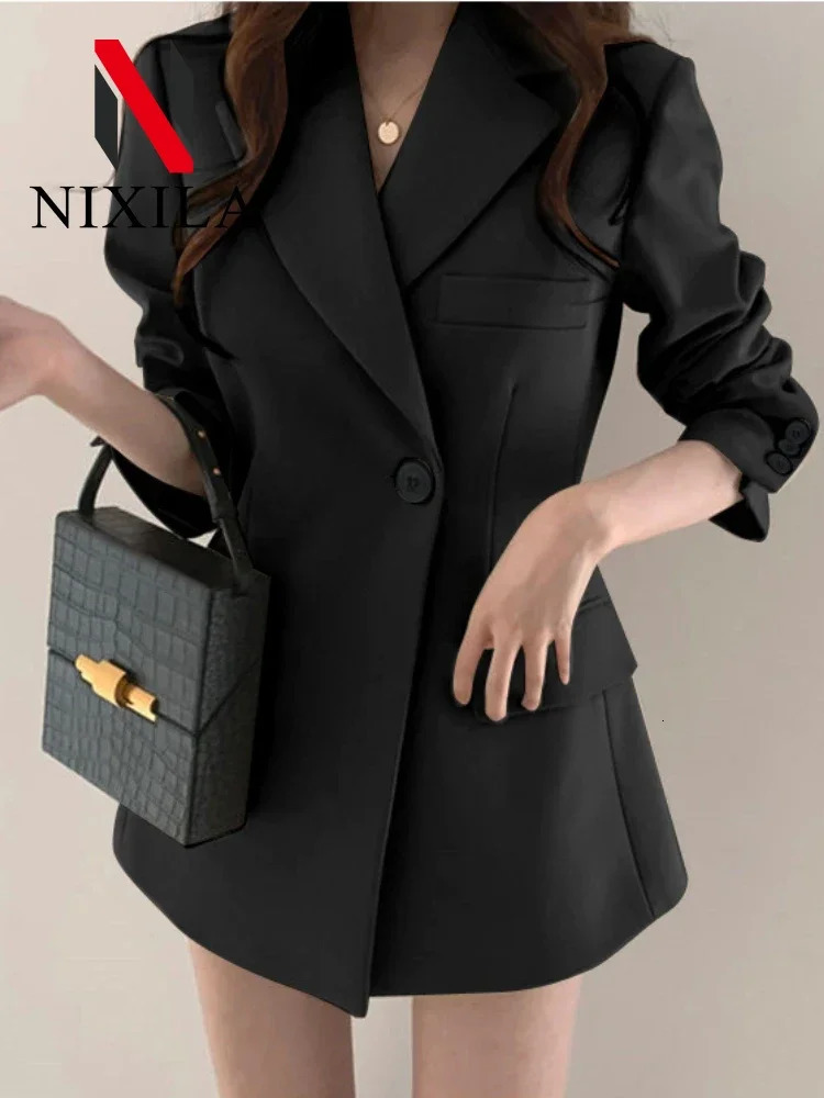 Autumn Winter Womens Blazers Slim Fit Fashion Suit Long Sleeve Jackets Casual Coats for Office Lady Tops Women Clothing 250120