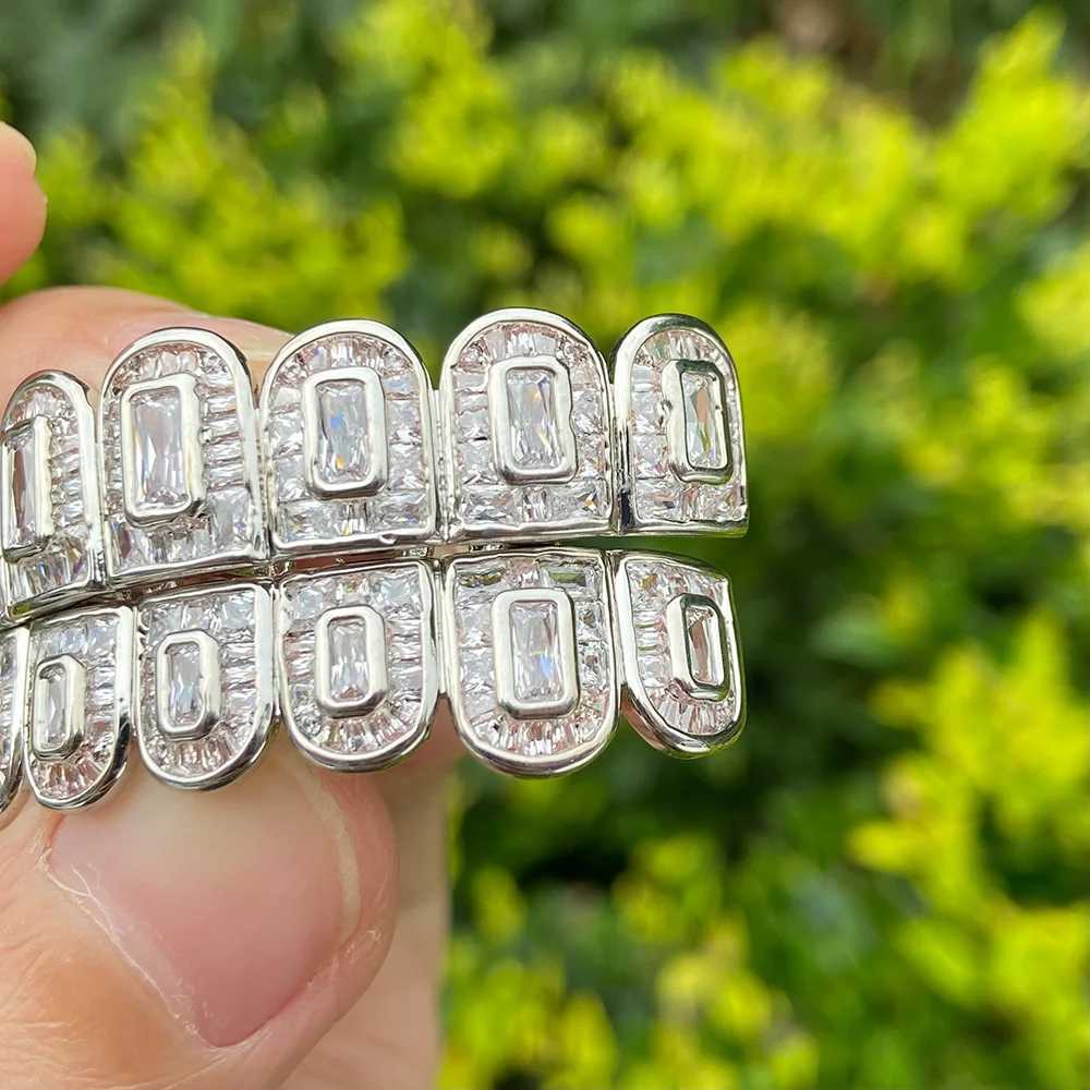 RACHELZ Luxury Sugar Cubic Zircon Teeth Grillz Hip Hop Iced Out CZ Stone Dental Grills For Men Women Tooth Caps Decor JewelryXJ250114