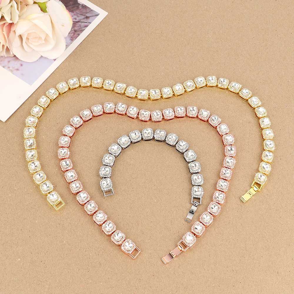 Gold Dog Chain Collar Bling Rhinestone Puppy Cat Necklace Adjustable Dog Slip Choke Collars For Small Medium Dogs Cats Rabbit X250129