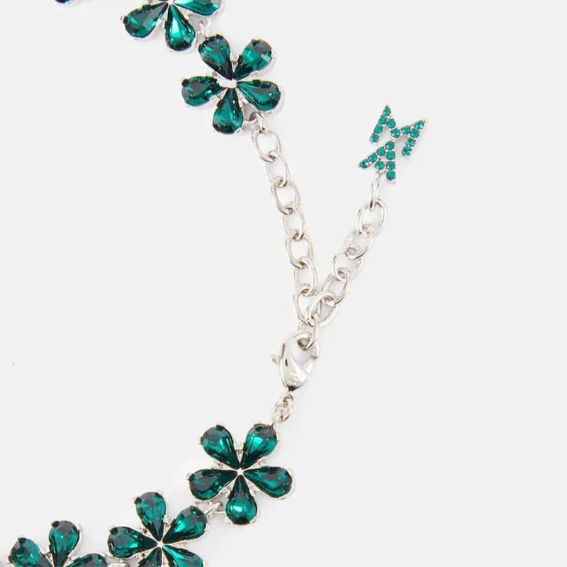 Green Diamond Flower Foot Bracelet Jewelry Womens Party Gift Premium Crystal Foot Chain Accessories Wholesale 250110