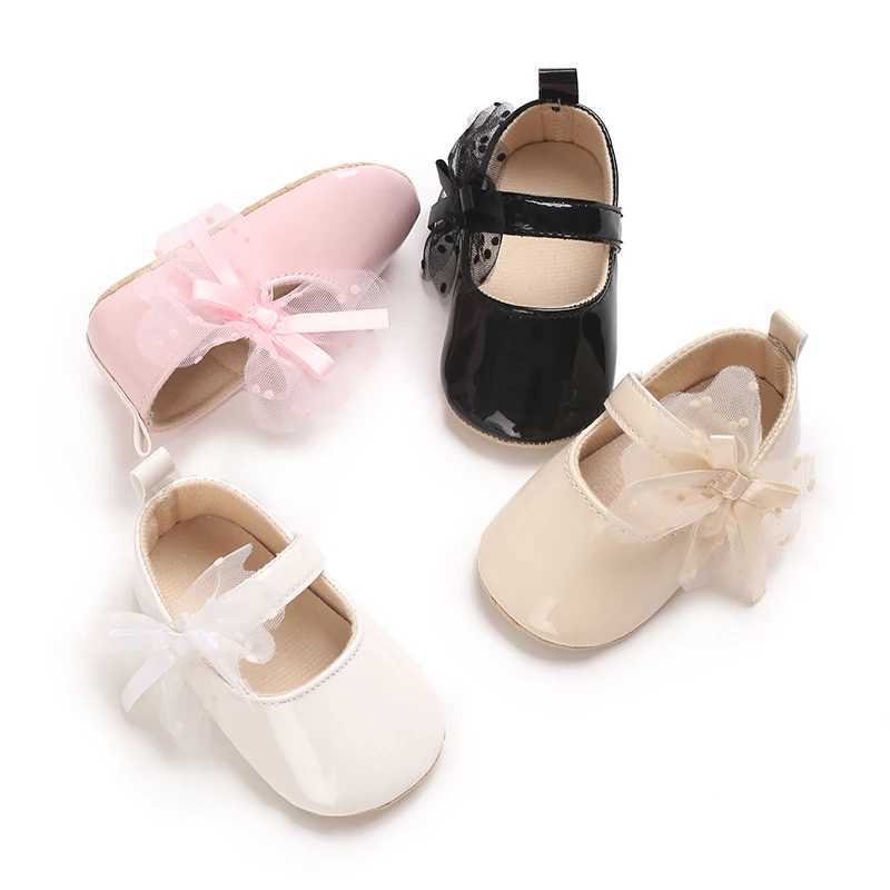 0-18M Lace Bow Mary Jane Spring Baby Shoes PU Soft Sole Non-Slip Newborn Girl Shoes First Walkers Princess Bowknot Baby Prewalke X250129