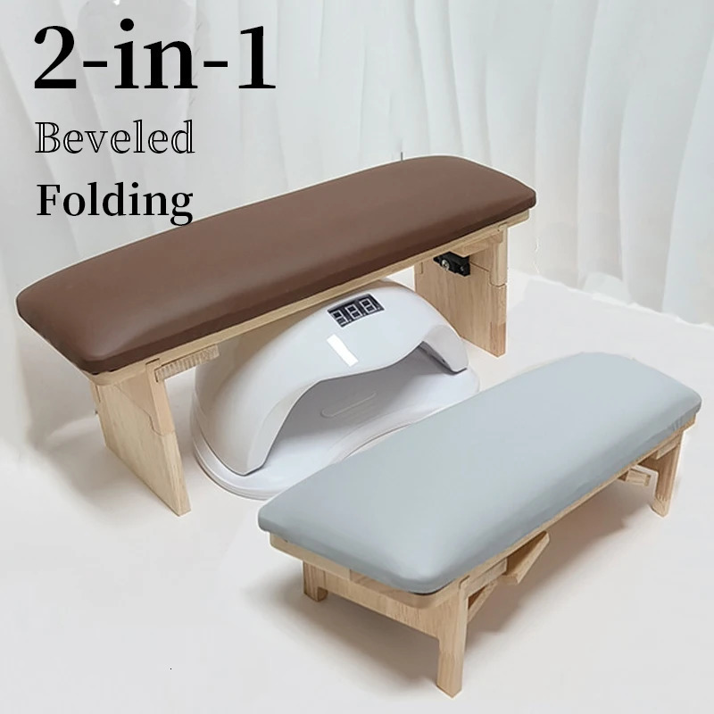 2in1 Beveled Manicure Table Hand Rest Cushion For Arm Rest Stand For Manicure Salon Wood Nail Art Tool Hand Rest Pillow Holder 250121