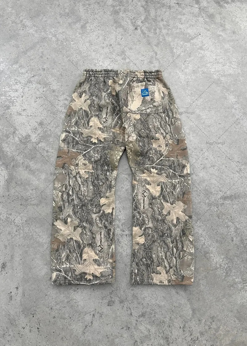 American High Street Harajuku Retro Trendy Classic Camouflage Sweatpants Oversized Loose Versatile Fashionable Wide-leg Pants 250109