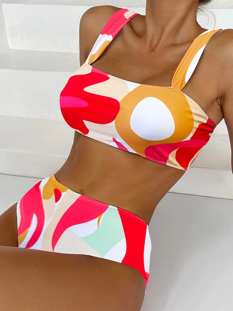 High Waist Bikini Swimsuit Woman Swimwear Female Sexy Bandeau Bikinis Sets Brazilian Beach Swimming for Women Bathing Suits 250120