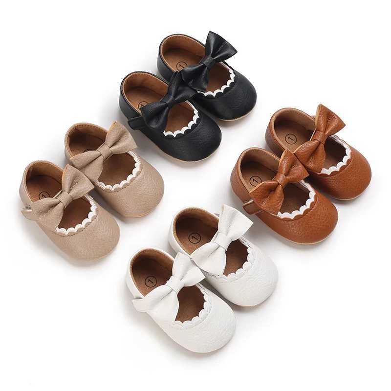 Infant Toddler Bowknot Non-slip Rubber Soft-Sole Flat 0-18 Months Baby Casual Shoes PU First Walker Newborn Bow Decor X250129