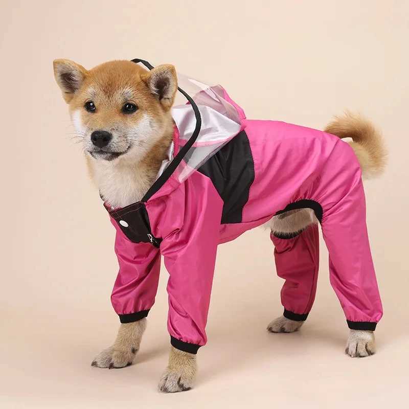 Pet clothing dog all-season raincoat four legged coat transparent PU waterproof clothingXJ250121