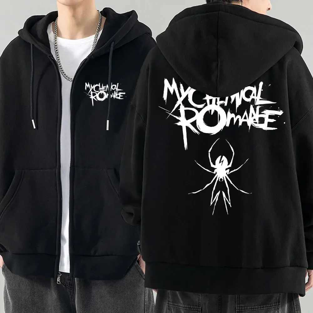 Men Fashion Hoodies Jacket Coats My Chemical Romance Mcr Dead Zipper Hoodie Top Loose Black Parade Punk Emo Zip Up SweatshirtXJ2500118