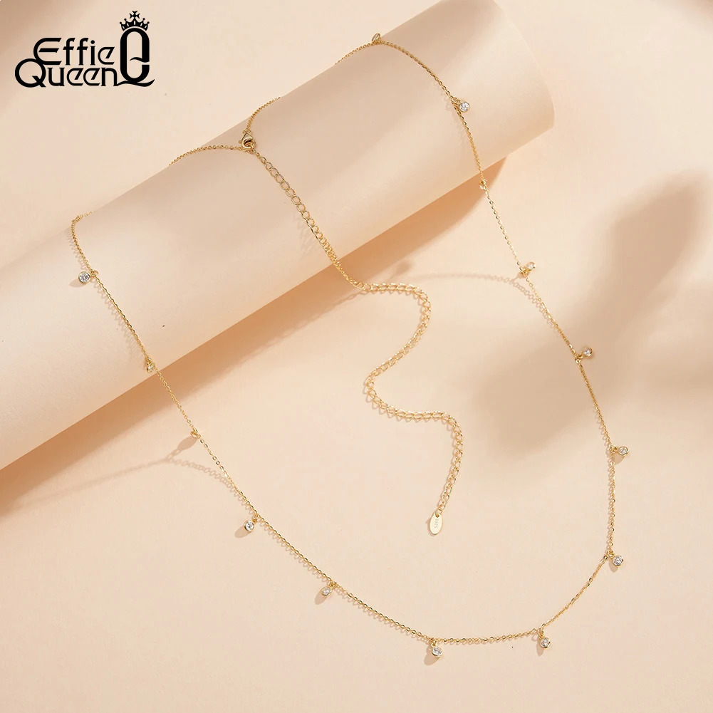 Effie Queen Body Belly Chain 925 Sterling Silver CZ Waist Chain Adjustable Belt Sexy Bikini Body Chains Jewelry for Women CW01 250117