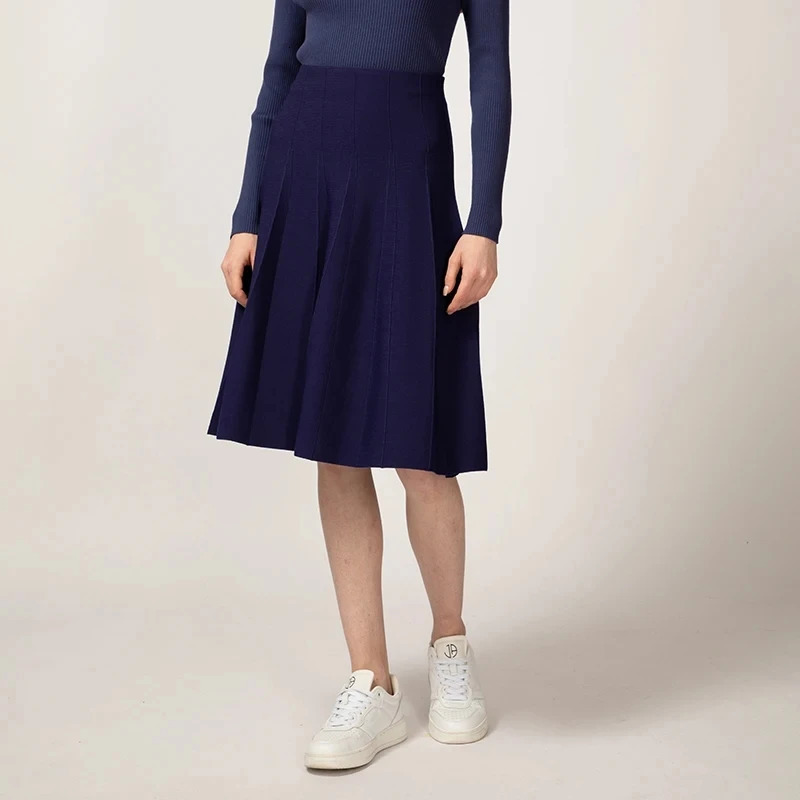 Elegant Woman Clothing Skirts Loose Knitting Skirt Women Autumn Knitted Female Black Knit Clothes Outfits Spring 250121